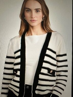 J Crew Blue and white Cardigan.